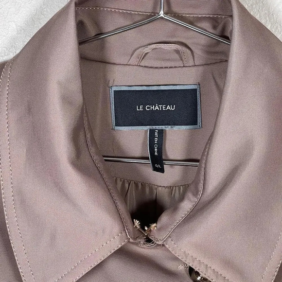 2000s Le Chateau Camel Brown Trench Coat Large - Picture 5 of 8